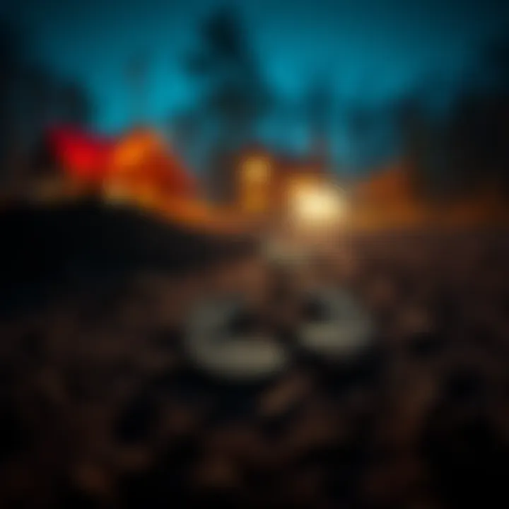 Large footprints found in the dirt near a house, suggesting something unusual may have happened during the night.