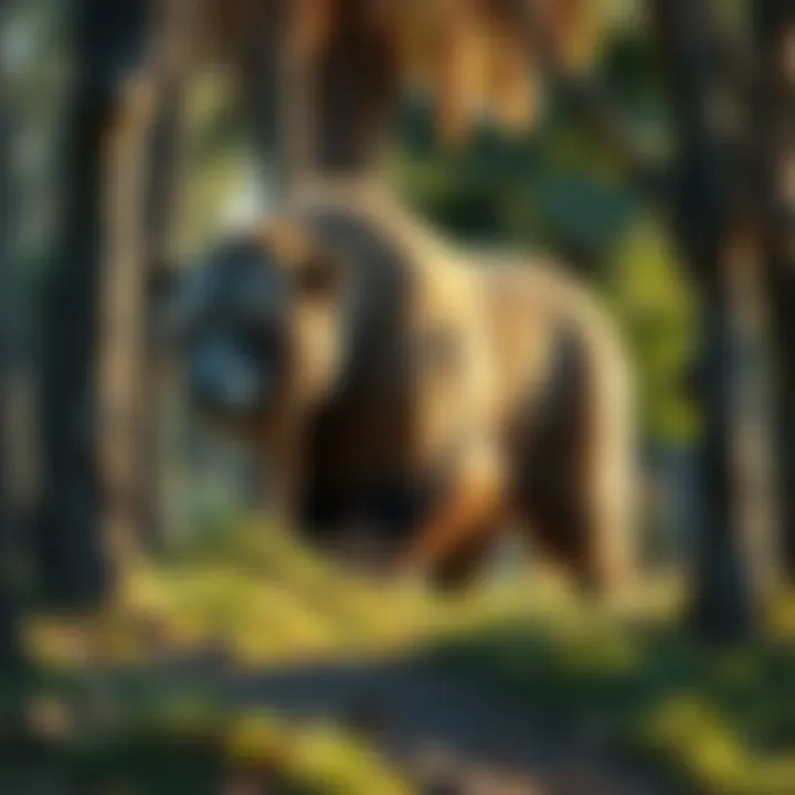 A large, shaggy animal spotted between trees in Central Florida, surprising a dog walker.