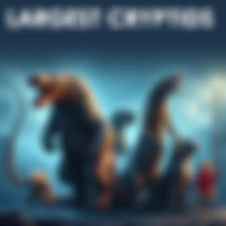 Illustration showing various large cryptids next to each other, highlighting their massive sizes in terms of length and weight.
