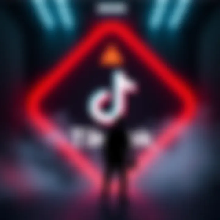 Larry Ellison TikTok Censorship A graphic showing the TikTok logo with a warning symbol and a person leaving the platform for UpScrolled, symbolizing censorship