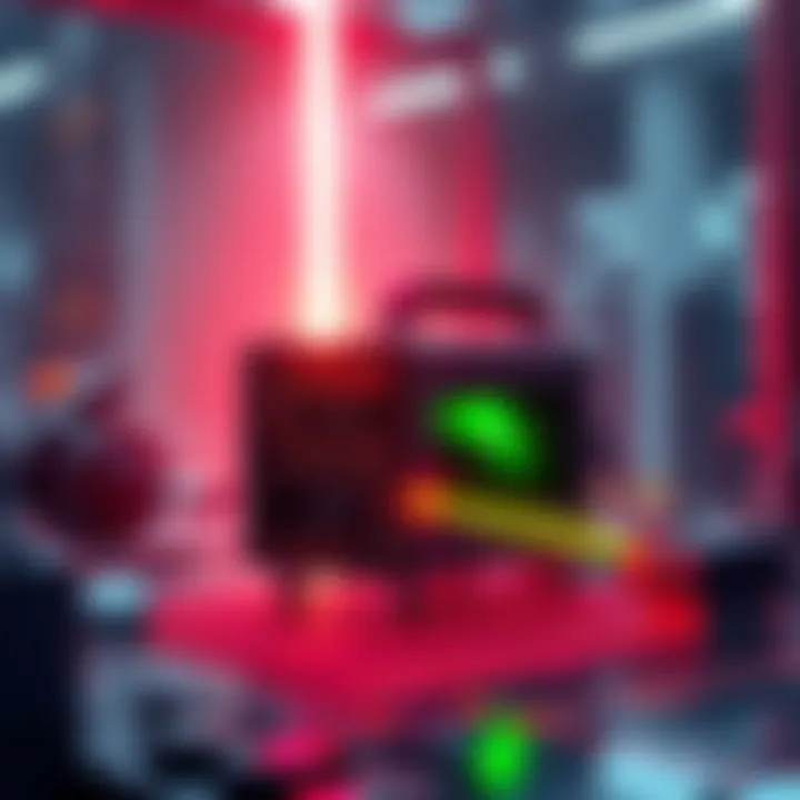 An illustration depicting advanced laser technology equipment, highlighting innovation and development in China
