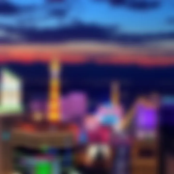 A view of the Las Vegas skyline illuminated at night, with lights from hotels and casinos shining brightly, creating a vibrant city atmosphere.