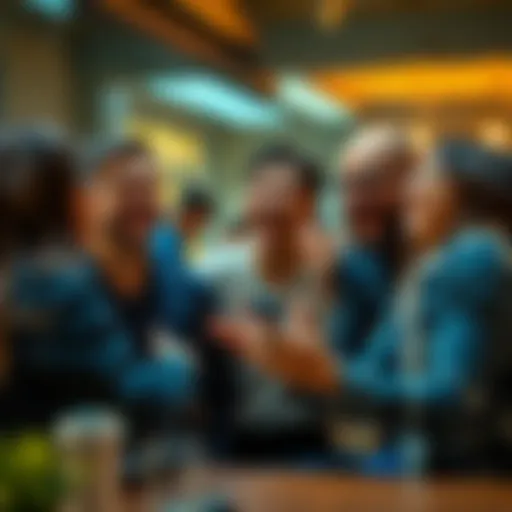 A group of friends sharing a laugh in a casual setting, highlighting the joy of humor in communication.