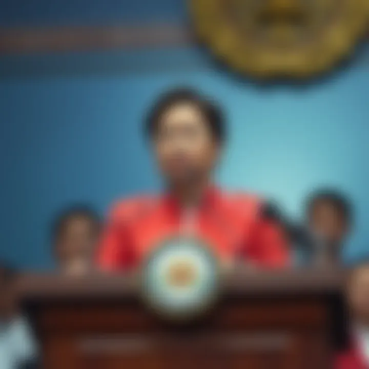 Lawmaker at a press conference Rep. Anna Paulina Luna speaks at a press conference urging the release of UAP military videos, standing at a podium with a serious expression.