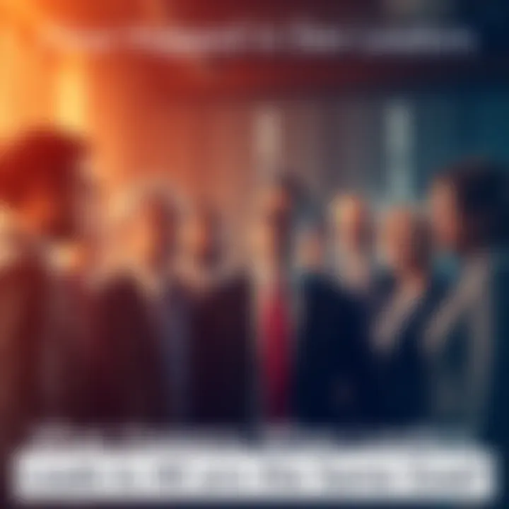 A group of diverse leaders in business attire engaged in serious conversation, symbolizing shared goals and collaboration.