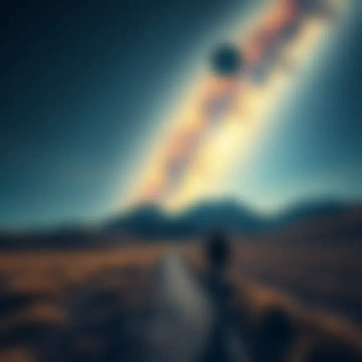 Learning on Earth A person standing under a starry sky, looking up, contemplating the purpose of life and learning.
