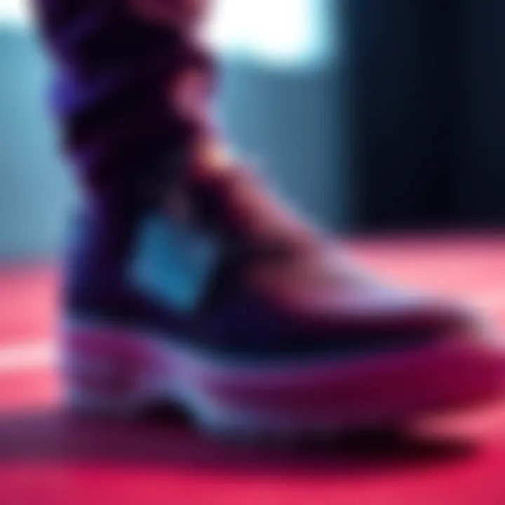 A close-up of a left shoe with a name tag, illustrating the concept of breaking a binding involving names.