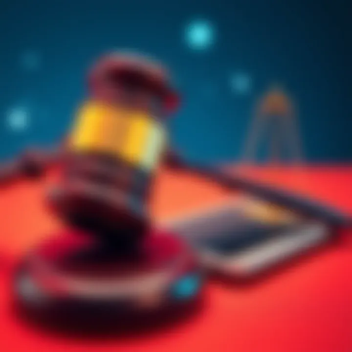 Gavel and smartphone symbolizing legal action against a tech company
