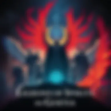 Illustration showing various spirits representing the Legions from Goetia with a dark, mystical background.