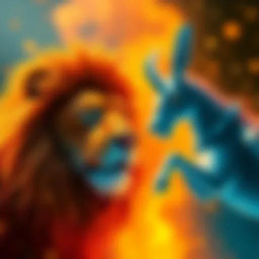 A visual representation of Leo and Aquarius interacting, showcasing their unique bond and dynamics in friendships and relationships.