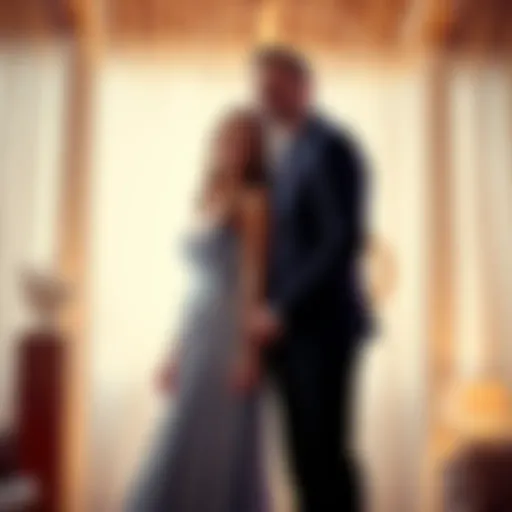 A Leo husband and a Capricorn wife standing together, smiling and holding hands, representing their relationship dynamic in arranged marriage.