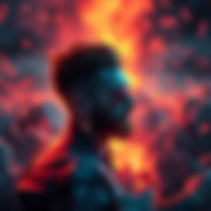 A symbolic representation of a Leo contemplating love amidst chaos