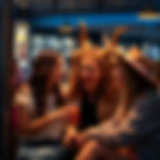 A Leo person joyfully interacting with Taurus friends, showing strong bonds and laughter in a casual setting.