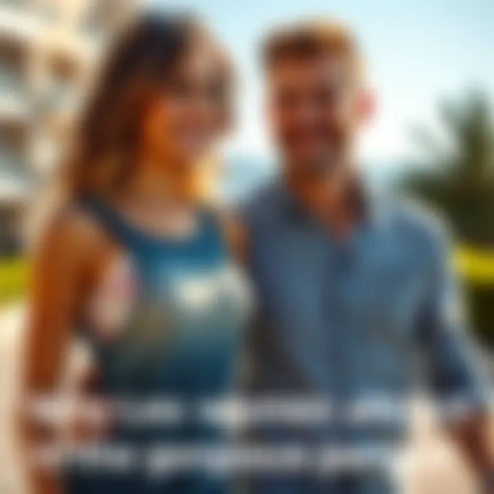 A confident Leo woman standing beside a handsome man, both smiling and enjoying a sunny day outdoors.