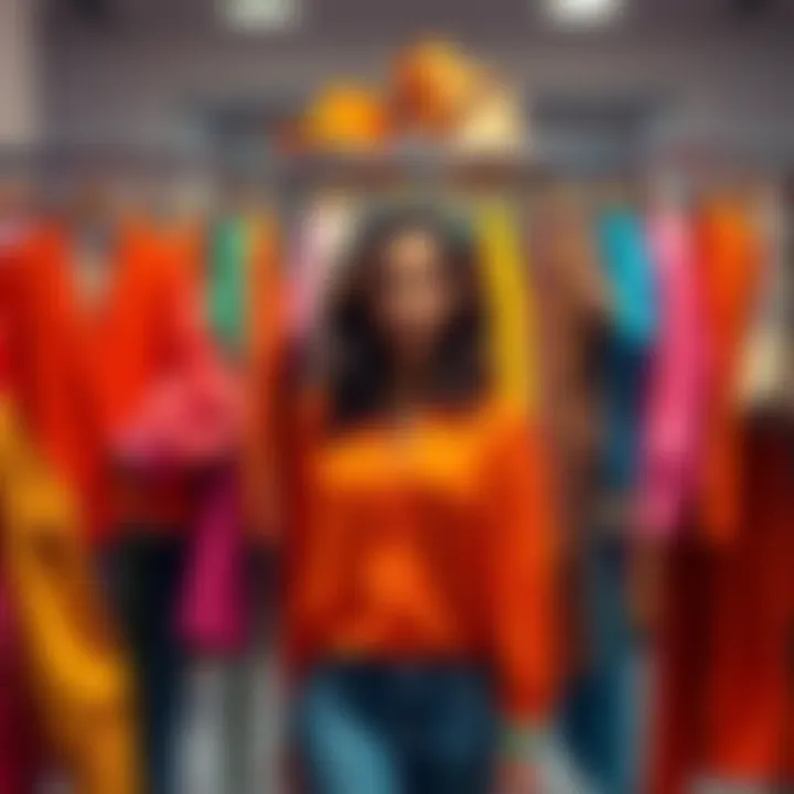A display of bright and neutral clothing options representing the style preferences of Leo women