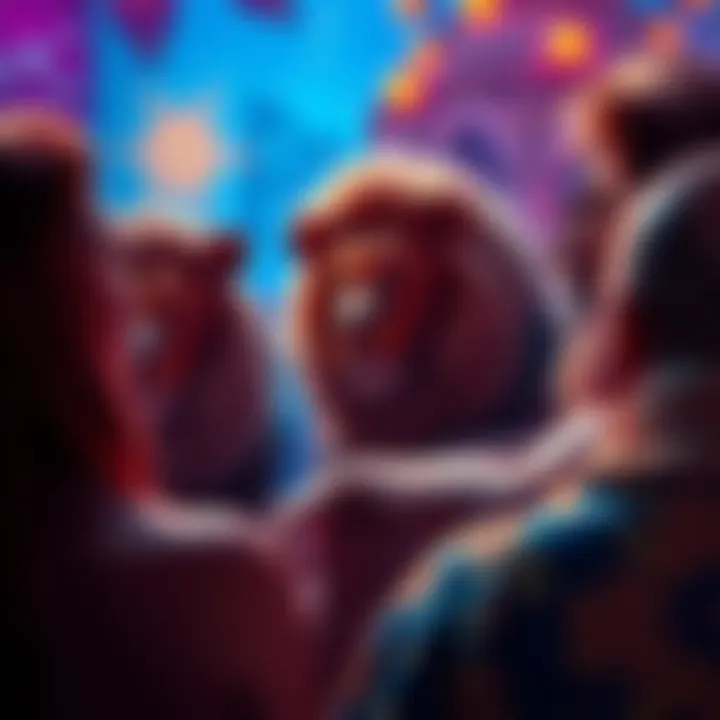 A group of Leos gathered, chatting about their favorite zodiac signs with a lively atmosphere.