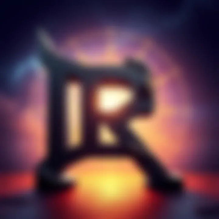 A bold letter R with astrological symbols around it, representing retrograde movements in astrology.