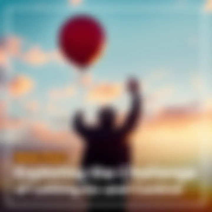 Person releasing a balloon into the sky A person stands outdoors and lets go of a colorful balloon, symbolizing the act of letting go and surrendering control.