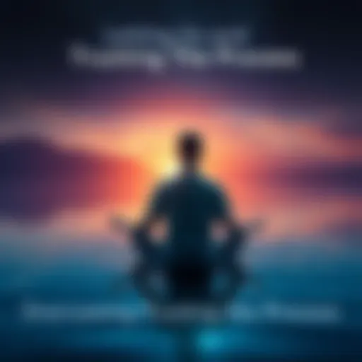 A person meditating peacefully, surrounded by a calm and serene environment, symbolizing the release of control while manifesting desires