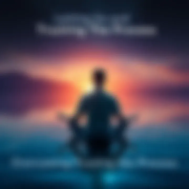 A person meditating peacefully, surrounded by a calm and serene environment, symbolizing the release of control while manifesting desires