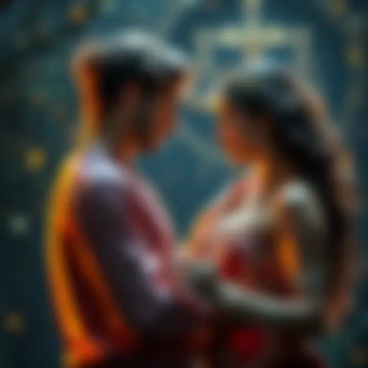 A Libra and an Aquarius partner sharing a moment, depicting their unique relationship with patience and creativity