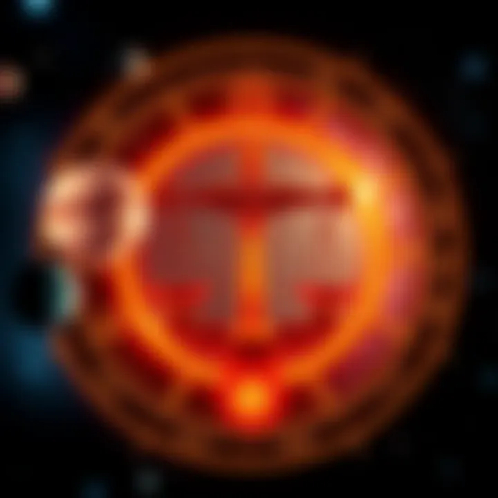 A Libra Ascendant surrounded by astrological symbols representing Jupiter, the Sun, and Mercury.