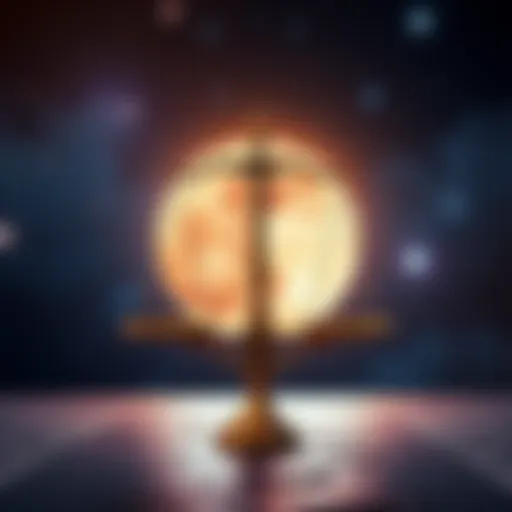 A Libra symbol balanced with a Capricorn symbol, representing their traits and compatibility in personality and relationships.