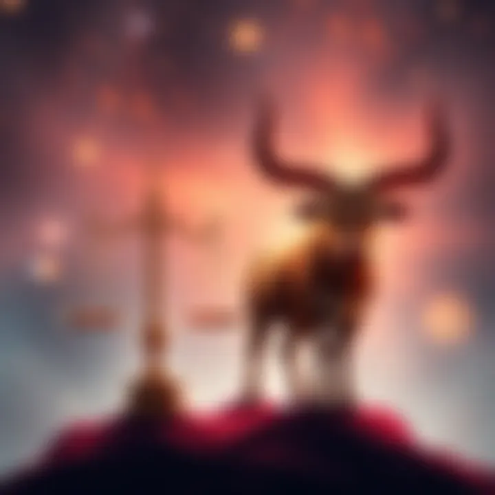 Illustration of Libra and Taurus zodiac symbols representing their contrasting behaviors.