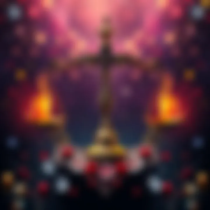 A visual representation of Libra traits showcasing balance and harmony, with elements symbolizing love and partnership.