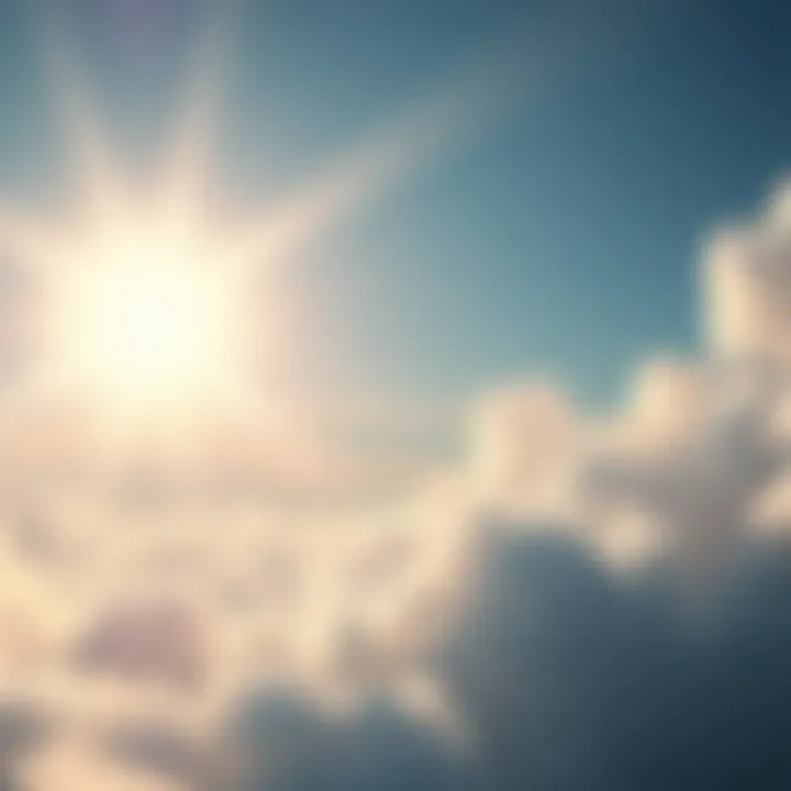 A peaceful scene depicting a bright light with soft clouds, symbolizing the afterlife and near-death experiences.