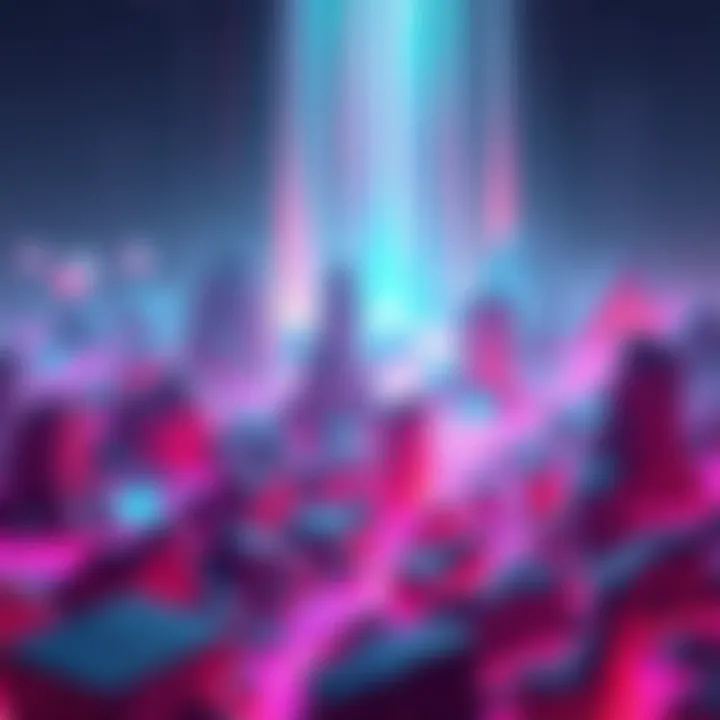 Concept of Life as a Simulation A digital landscape representing life as a simulation, featuring abstract shapes and vibrant colors to illustrate the idea of free will and a creator.