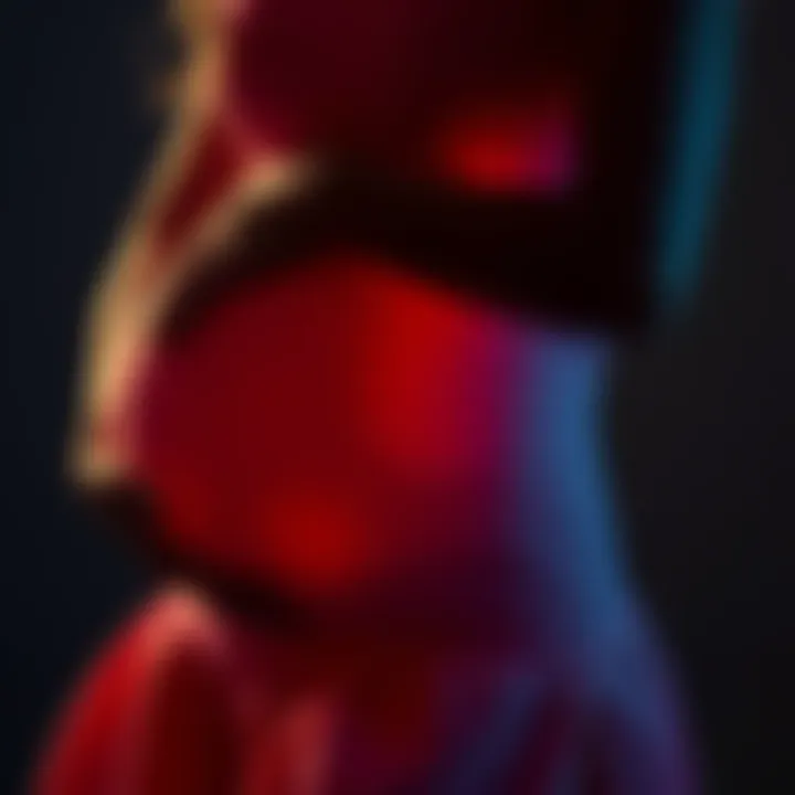 A silhouette of a pregnant woman cradling her belly with a soft glow around her, symbolizing memories from the womb.
