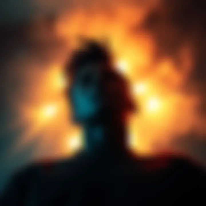 A person reflecting during a near-death experience An individual in a serene state, recalling memories during a near-death experience, surrounded by soft lights and shadows