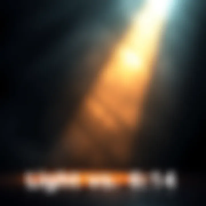 A bright light shining in a dark area, symbolizing the conflict between righteousness and lawlessness in 2 Corinthians 6:14.