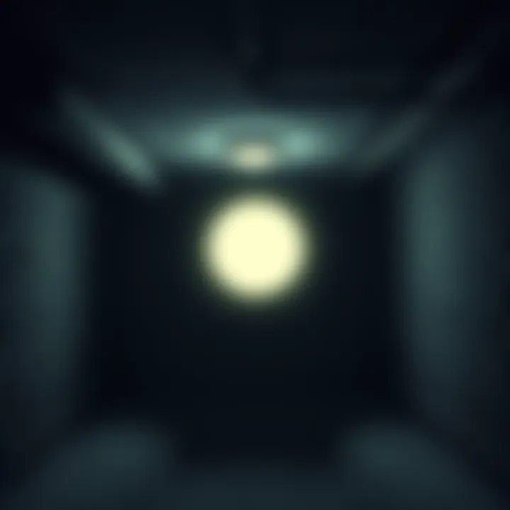 Light Orb in Basement A glowing orb of light floating in a dimly lit basement with shadows around
