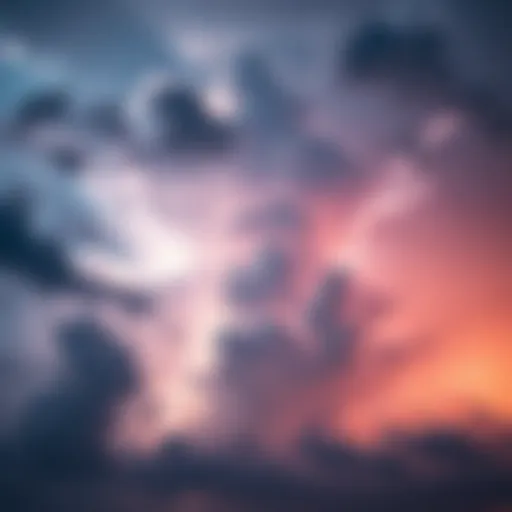 A dramatic cloud scene with lightning striking during a thunderstorm, showcasing unexpected patterns in the sky.