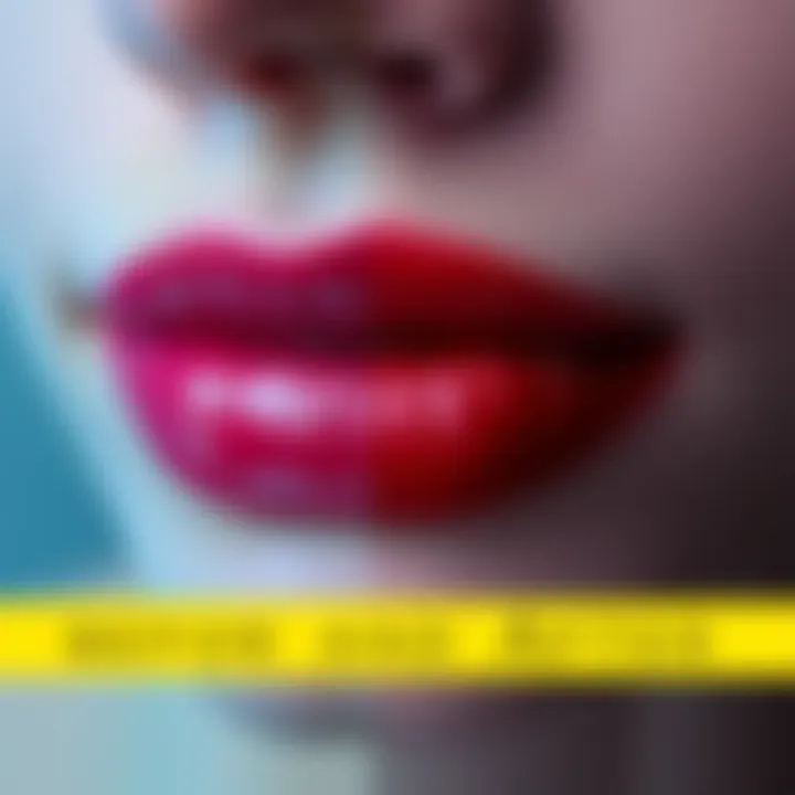 A side-by-side comparison of lip enhancement results, showing the lips before and after filler treatment with noticeable plumpness and shape change.