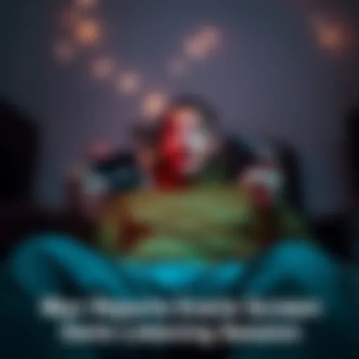 A person sitting in a dimly lit room, startled while holding audio tapes, with an expression of fear on their face after hearing a scream.