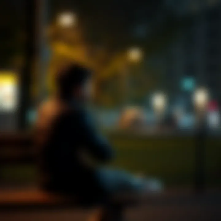 Listening Ear A person sitting on a bench talking to another person who is listening attentively, showing empathy and understanding.