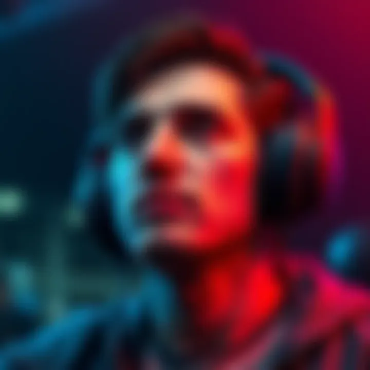 A person wearing headphones, relaxed and focused, while listening to subliminal audio for personal growth