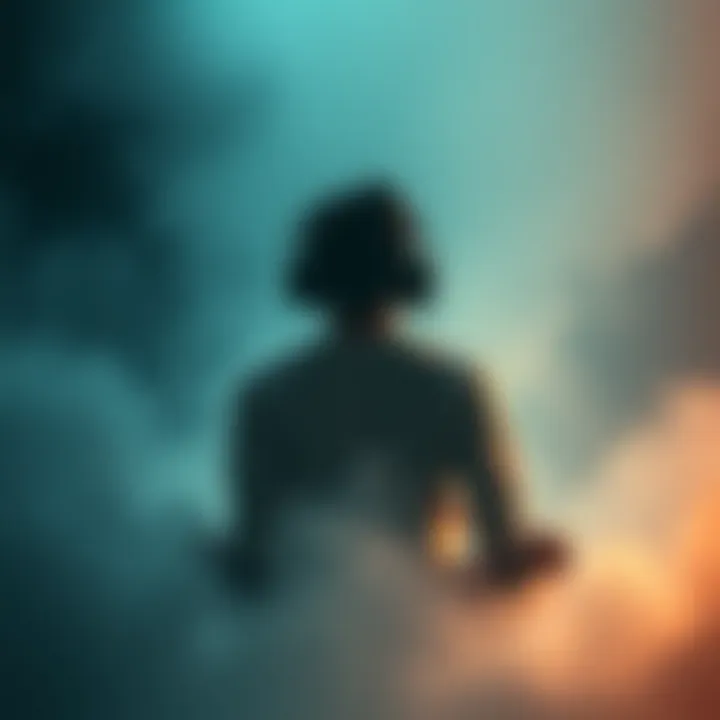 Listening to Gateway Tapes Person sitting calmly with headphones on, surrounded by soft light, representing relaxation and awareness from listening to gateway tapes.