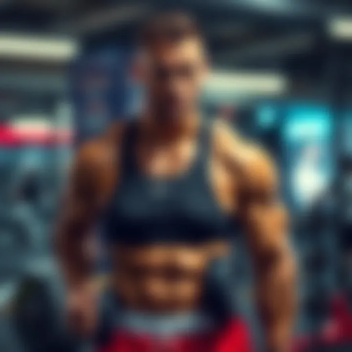 Liver King posing in workout clothes, showcasing his muscular physique and looking determined while in a fitness setting