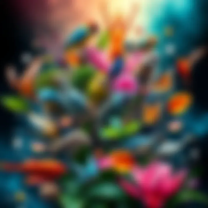 Living Beings and Souls A collage of different living beings, including plants, animals, and humans, representing the debate on the existence of souls in life.