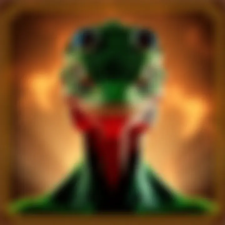 Graphic representation of a human figure with reptilian features, symbolizing the lizard people conspiracy theory.