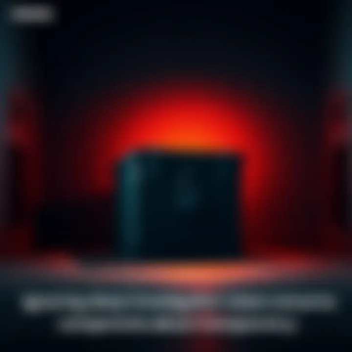 Locked Box Under Investigation A mysterious locked box sits in a dimly lit room, sparking curiosity and concern about an ongoing investigation.