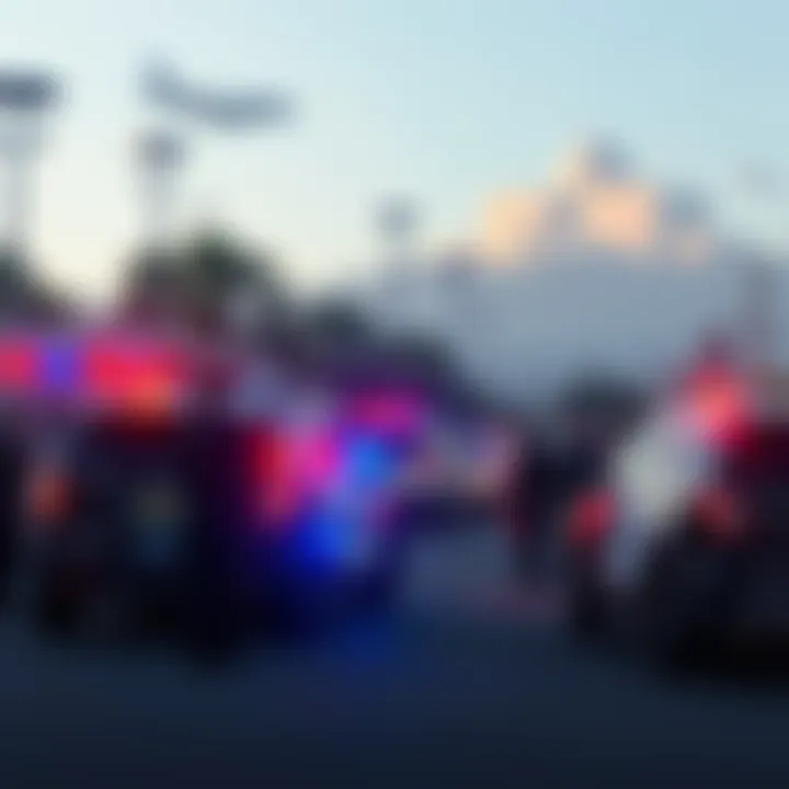 Lockheed Martin Air Force Plant 42 during active shooter situation Police and emergency vehicles respond to an active shooter incident at Lockheed Martin Air Force Plant 42, surrounded by anxious onlookers and media.