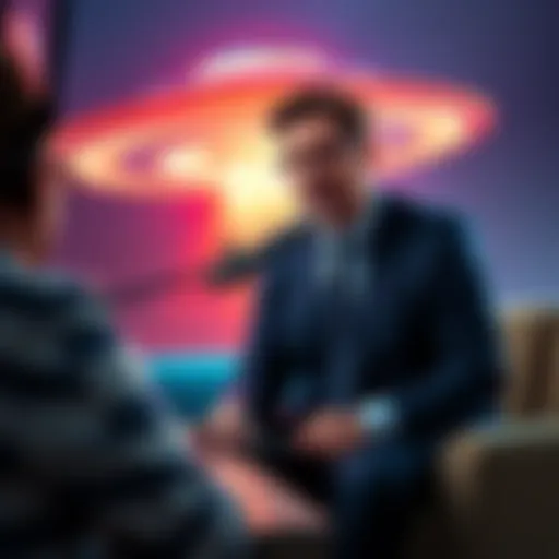 Avi Loeb discussing UFO retrieval programs with a Lockheed Martin executive on a podcast.