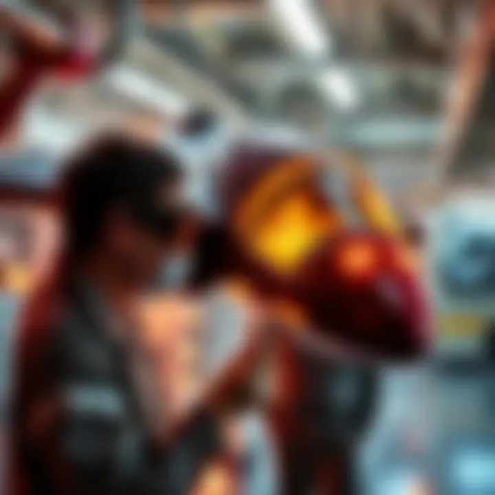 Lockheed Martin's UFO Research A technician examines a futuristic-looking aircraft in a lab, showcasing advanced technology and materials associated with UFO reverse engineering.