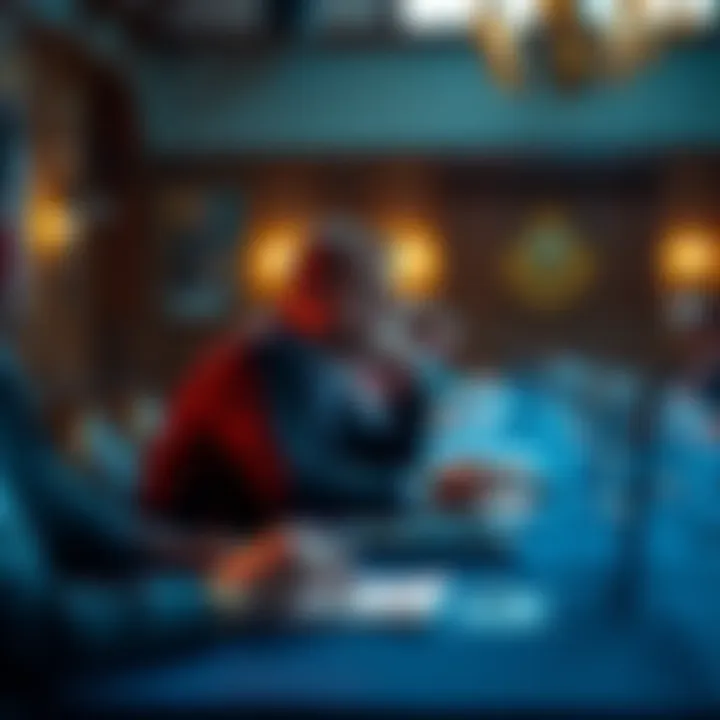 A member sits at a table during a lodge meeting, looking thoughtful about community engagement.