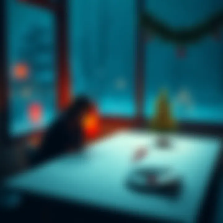A person sitting alone at a table with a single festive plate and a small Christmas tree nearby, reflecting feelings of solitude during the holiday season.